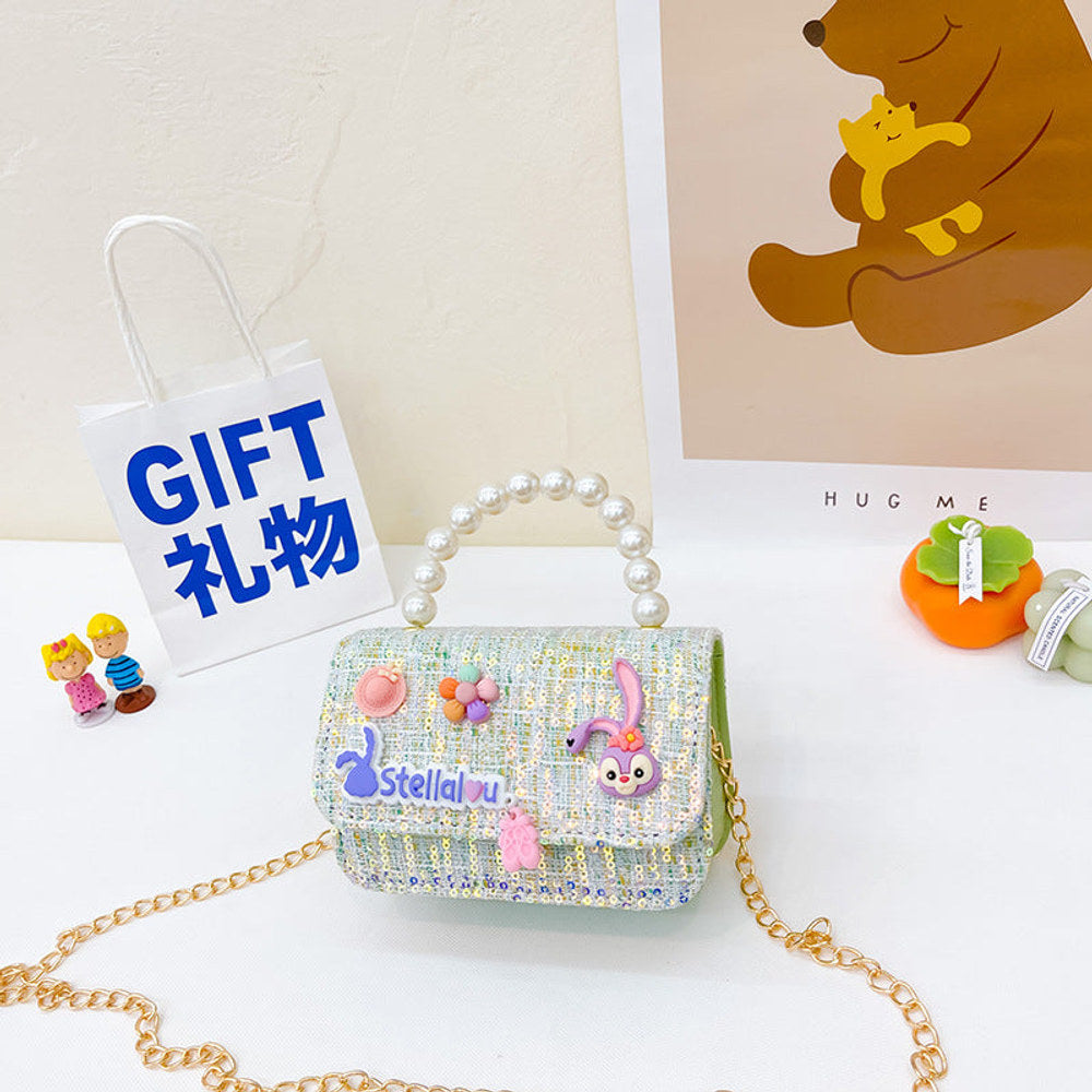 MyKids-USA® Children Girl Cartoon Patched Pattern Fashion Princess Crossbody Bags