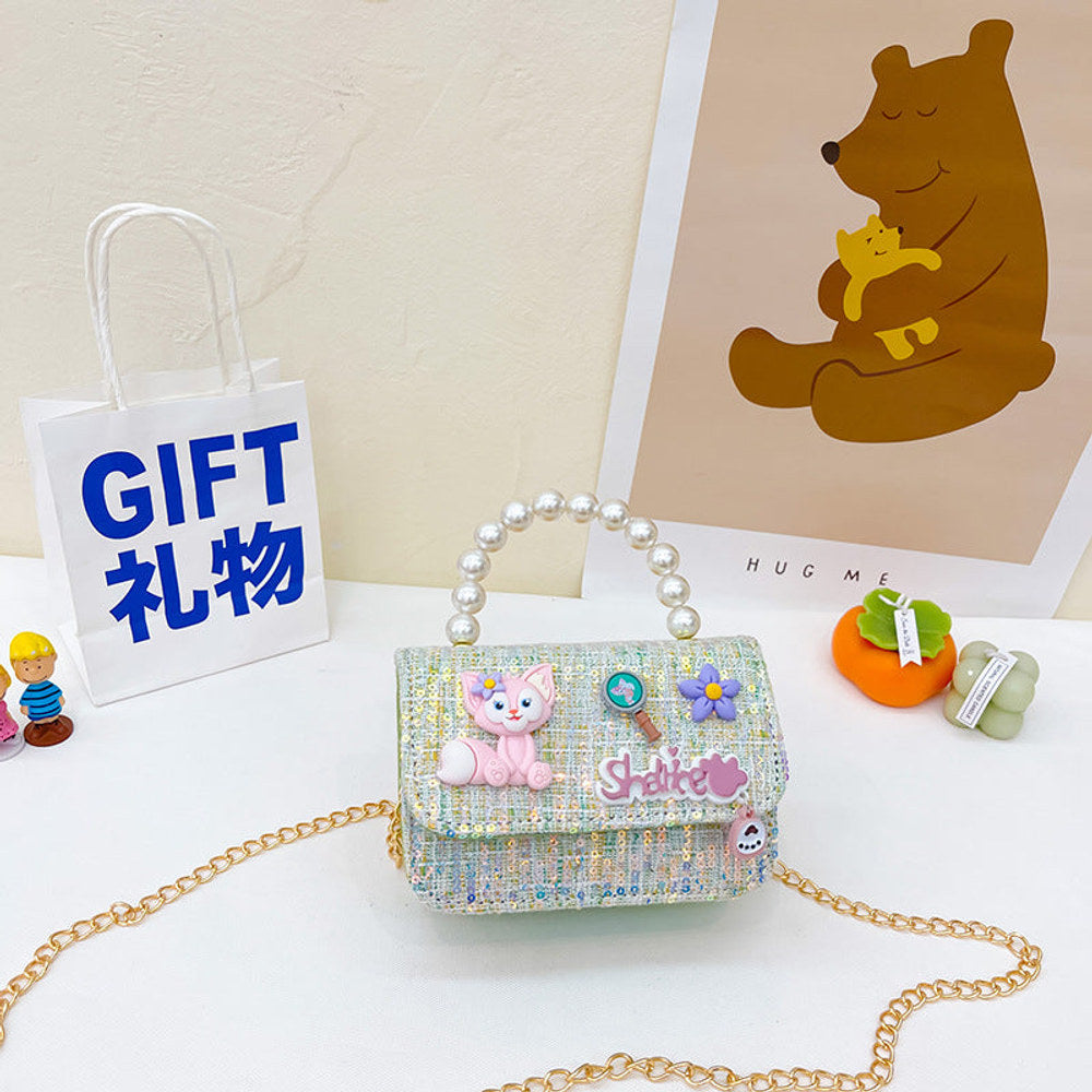 MyKids-USA® Children Girl Cartoon Patched Pattern Fashion Princess Crossbody Bags