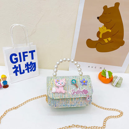 MyKids-USA® Children Girl Cartoon Patched Pattern Fashion Princess Crossbody Bags