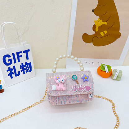 MyKids-USA® Children Girl Cartoon Patched Pattern Fashion Princess Crossbody Bags