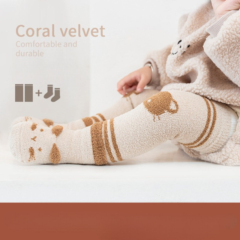 MyKids-USA® Baby Cartoon Animal Print Pattern Non-Slip Warm Long Socks
