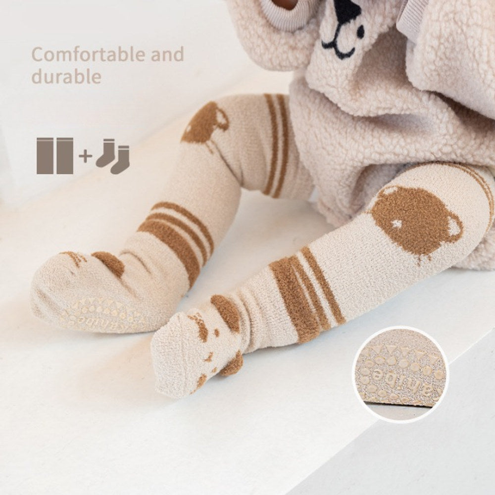 MyKids-USA® Baby Cartoon Animal Print Pattern Non-Slip Warm Long Socks