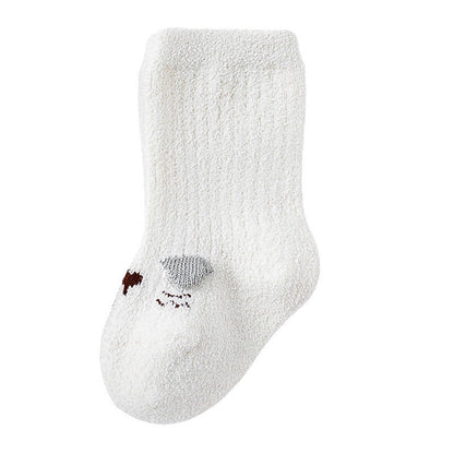 MyKids-USA® Baby Cartoon Pattern Coral Fleece Comfy Mid-Tube Socks