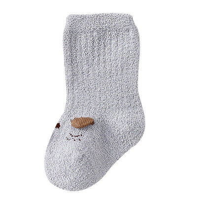 MyKids-USA® Baby Cartoon Pattern Coral Fleece Comfy Mid-Tube Socks