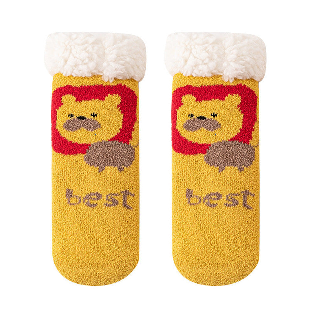 MyKids-USA® Baby Cartoon Pattern Thickened Lambswool Coral Fleece Socks