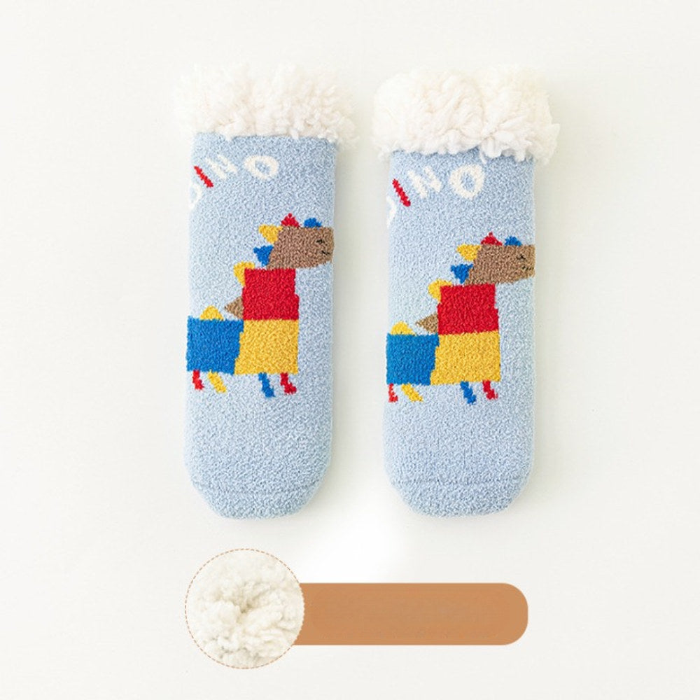 MyKids-USA® Baby Cartoon Pattern Thickened Lambswool Coral Fleece Socks