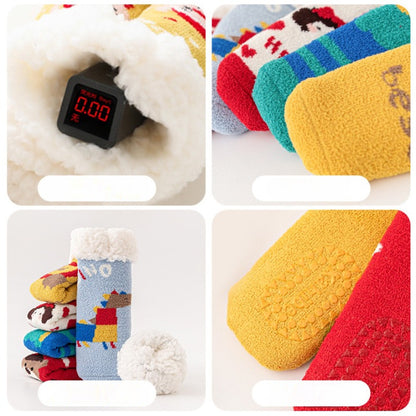 MyKids-USA® Baby Cartoon Pattern Thickened Lambswool Coral Fleece Socks