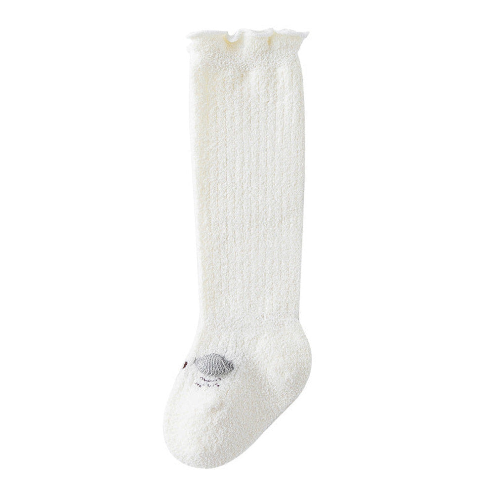 MyKids-USA® Baby Cartoon Design Coral Fleece Wooden Ear Thickened Long Tube Socks