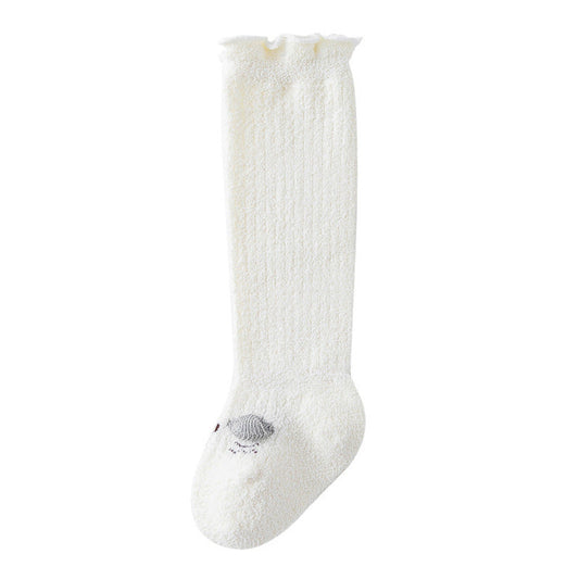 MyKids-USA® Baby Cartoon Design Coral Fleece Wooden Ear Thickened Long Tube Socks