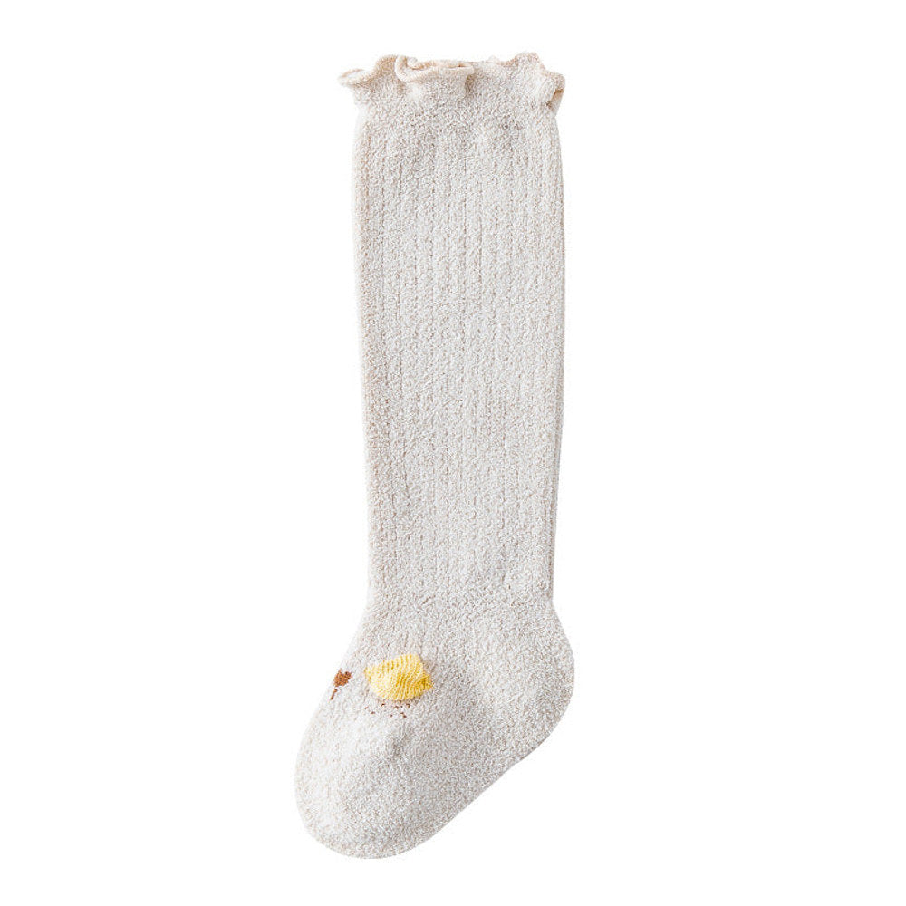 MyKids-USA® Baby Cartoon Design Coral Fleece Wooden Ear Thickened Long Tube Socks