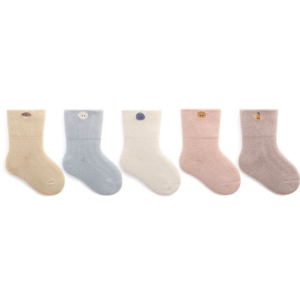 MyKids-USA® Baby Embroidered Pattern Thickened Warm Mid Tube Socks