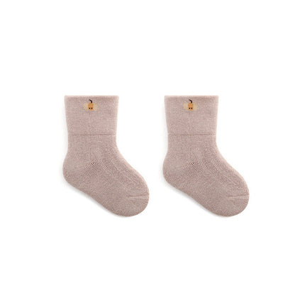 MyKids-USA® Baby Embroidered Pattern Thickened Warm Mid Tube Socks