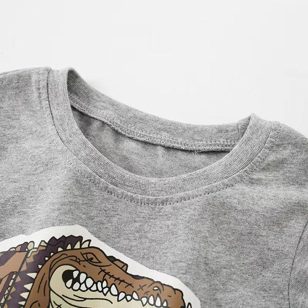 MyKids-USA® Baby Boy Cartoon Graphic Long Sleeve Western Style Shirt Top