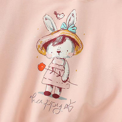 MyKids-USA® Baby Girl Cartoon Print Pattern Loose Pullover Round Neck Hoodies