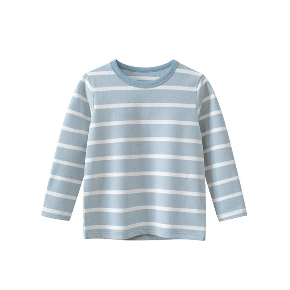 MyKids-USA® Baby Blue Striped Pattern Long Sleeve Soft Cotton Shirt