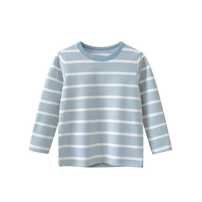 MyKids-USA® Baby Blue Striped Pattern Long Sleeve Soft Cotton Shirt