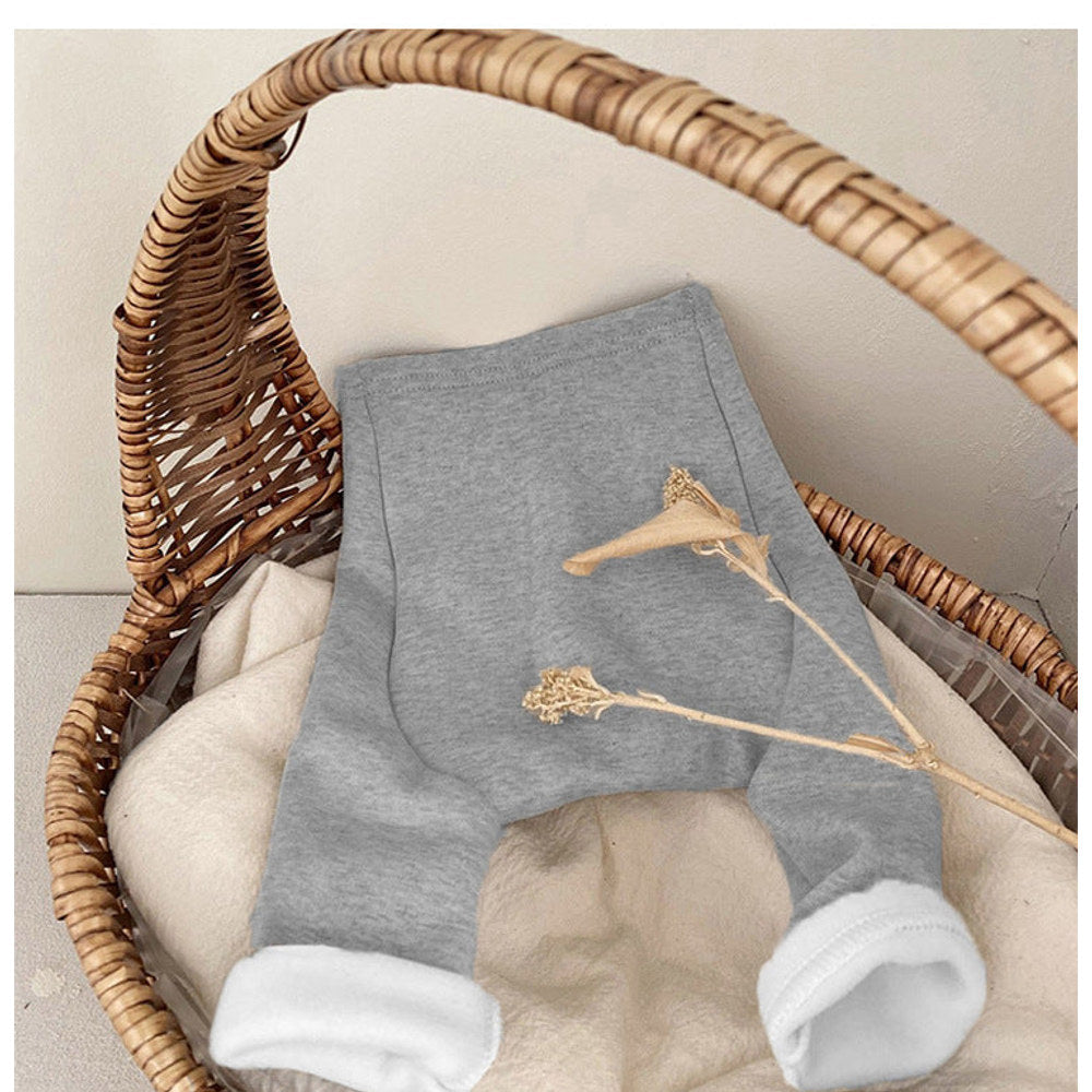 MyKids-USA® Baby Boy And Girl Solid Color Fleece Thickened Pants