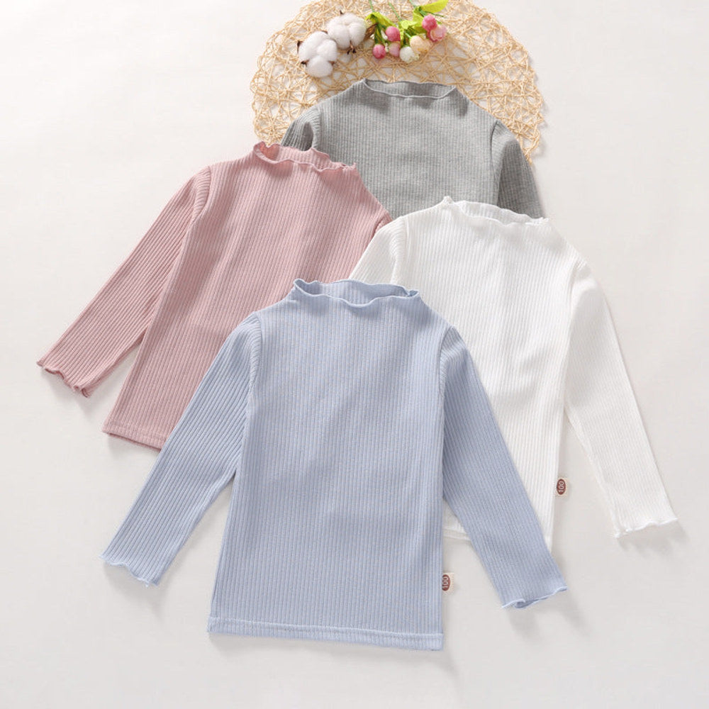 MyKids-USA® Baby Solid Color Wooden Ear Design Long Sleeve Tops Shirt