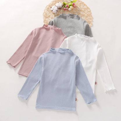 MyKids-USA® Baby Solid Color Wooden Ear Design Long Sleeve Tops Shirt