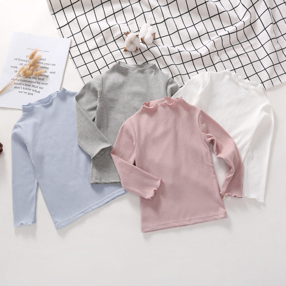 MyKids-USA® Baby Solid Color Wooden Ear Design Long Sleeve Tops Shirt