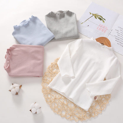 MyKids-USA® Baby Solid Color Wooden Ear Design Long Sleeve Tops Shirt