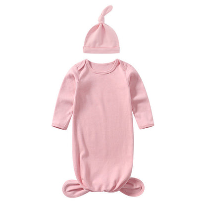 MyKids-USA® Baby Sleeping Bag Hat Set Spring Summer Baby Sleepwear Anti-Kicker Surprise Jump Swaddling Clothes