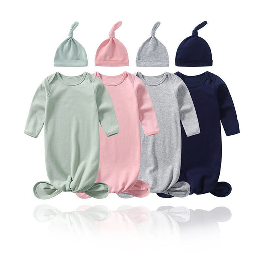 MyKids-USA® Baby Sleeping Bag Hat Set Spring Summer Baby Sleepwear Anti-Kicker Surprise Jump Swaddling Clothes