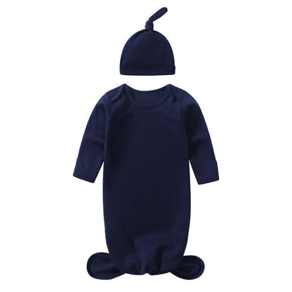 MyKids-USA® Baby Sleeping Bag Hat Set Spring Summer Baby Sleepwear Anti-Kicker Surprise Jump Swaddling Clothes