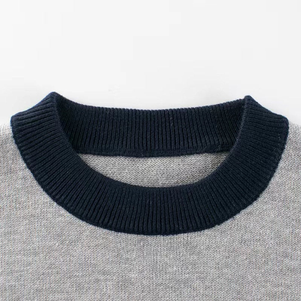 MyKids-USA® Baby Boy College Style Colorblock Design Knitted Sweater