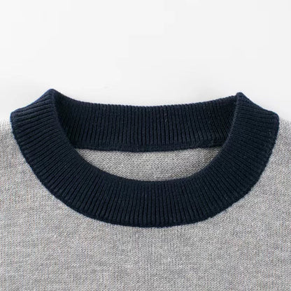 MyKids-USA® Baby Boy College Style Colorblock Design Knitted Sweater