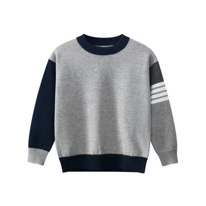 MyKids-USA® Baby Boy College Style Colorblock Design Knitted Sweater