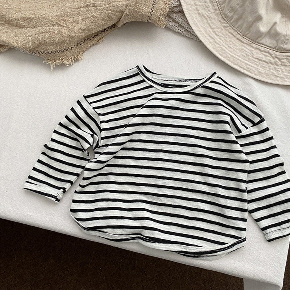 MyKids-USA® Baby Striped Graphic Long Sleeve Soft Cotton Loose Shirt