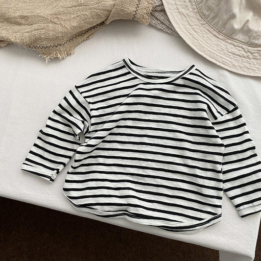 MyKids-USA® Baby Striped Graphic Long Sleeve Soft Cotton Loose Shirt