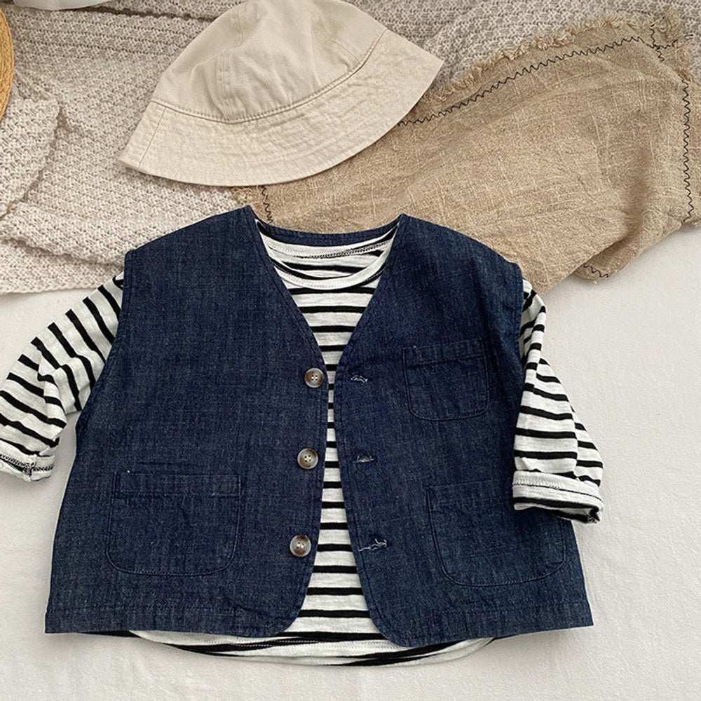 MyKids-USA® Baby Striped Graphic Long Sleeve Soft Cotton Loose Shirt