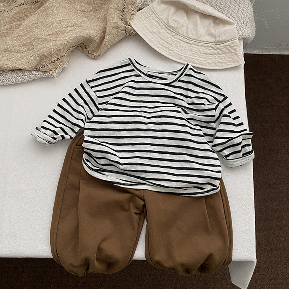 MyKids-USA® Baby Striped Graphic Long Sleeve Soft Cotton Loose Shirt