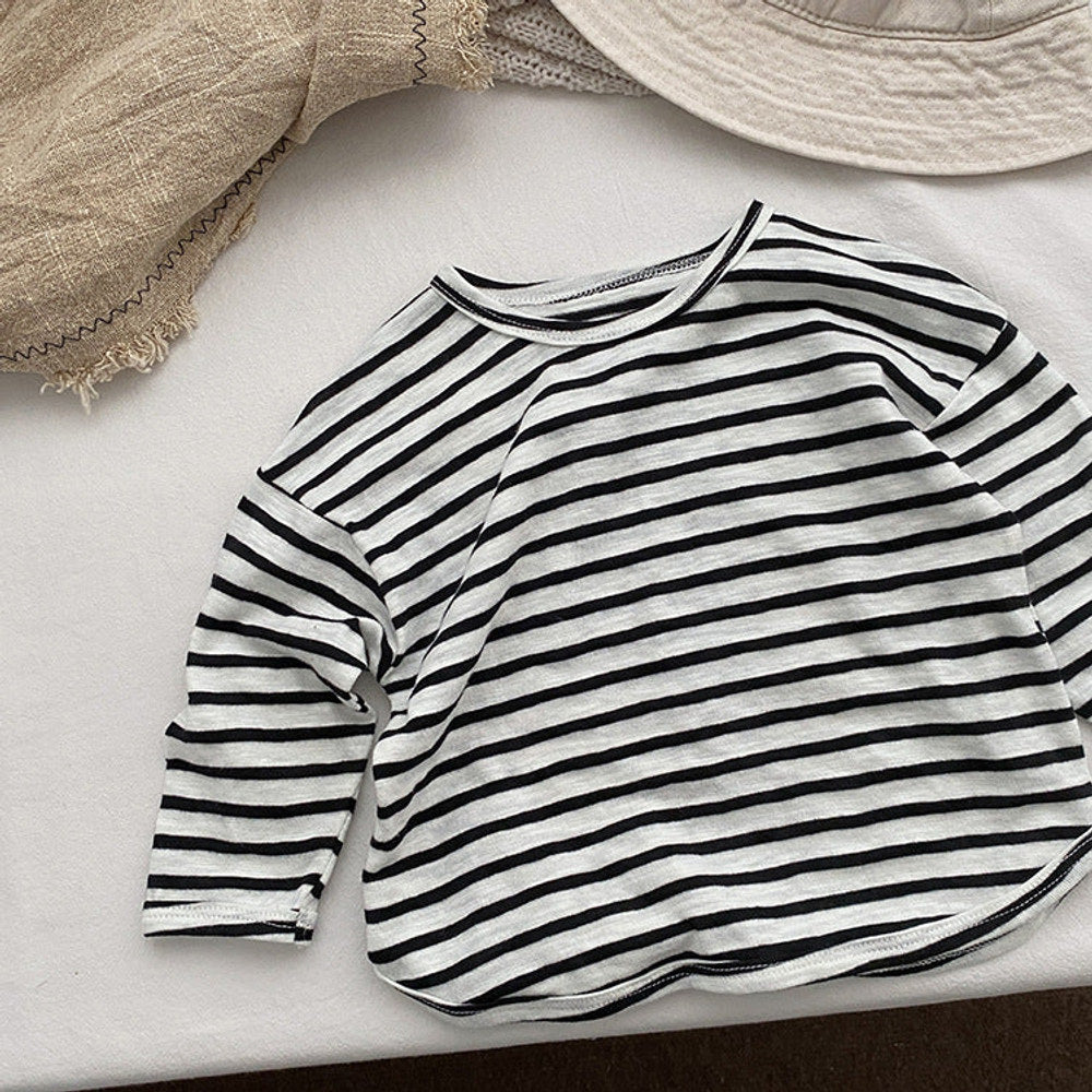 MyKids-USA® Baby Striped Graphic Long Sleeve Soft Cotton Loose Shirt
