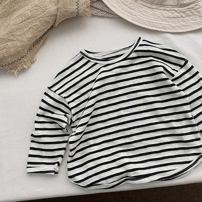 MyKids-USA® Baby Striped Graphic Long Sleeve Soft Cotton Loose Shirt