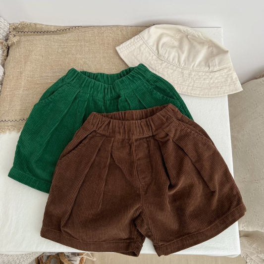 MyKids-USA® Baby Solid Color Corduroy Fabric Summer Shorts