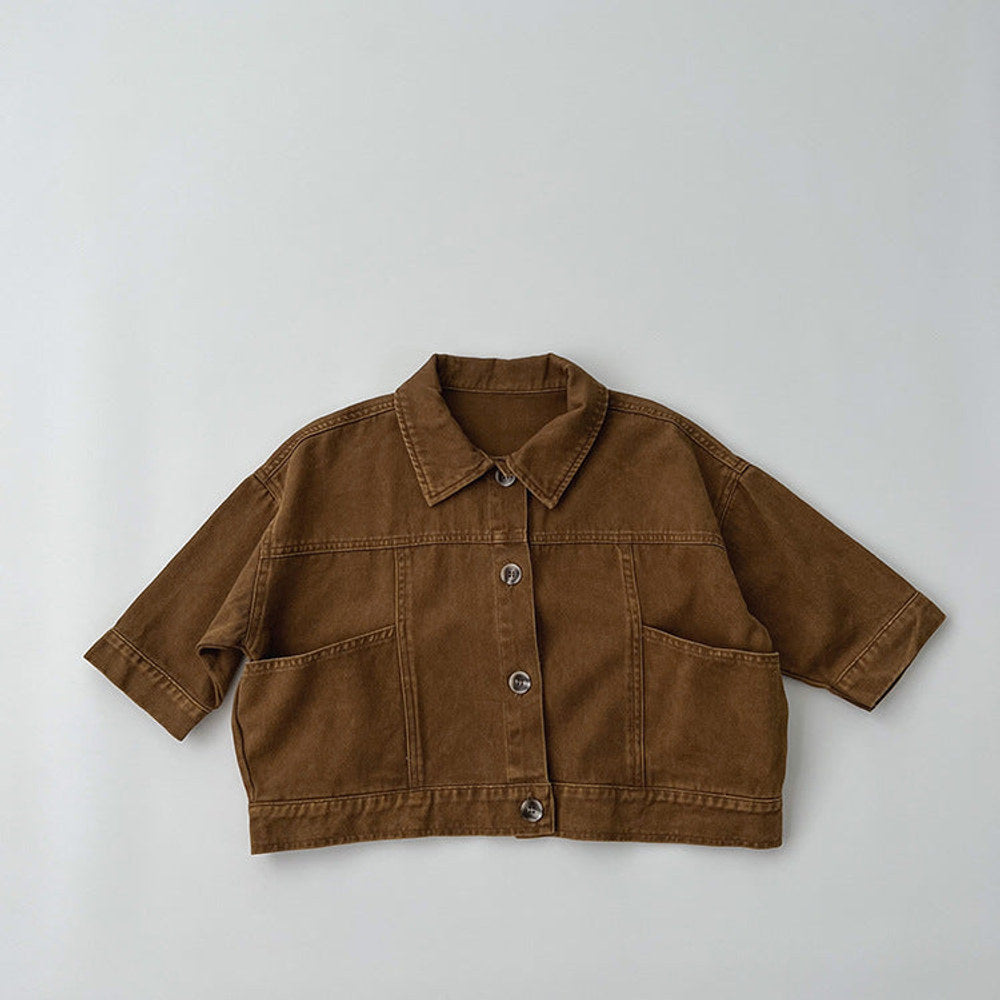 MyKids-USA® Baby Solid Color Demin Cool Japan Style Jacket Coat