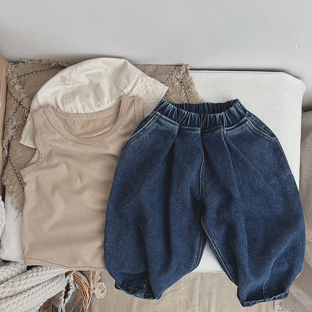 MyKids-USA® Baby Demin Blue Loose Quality Fashion Pants