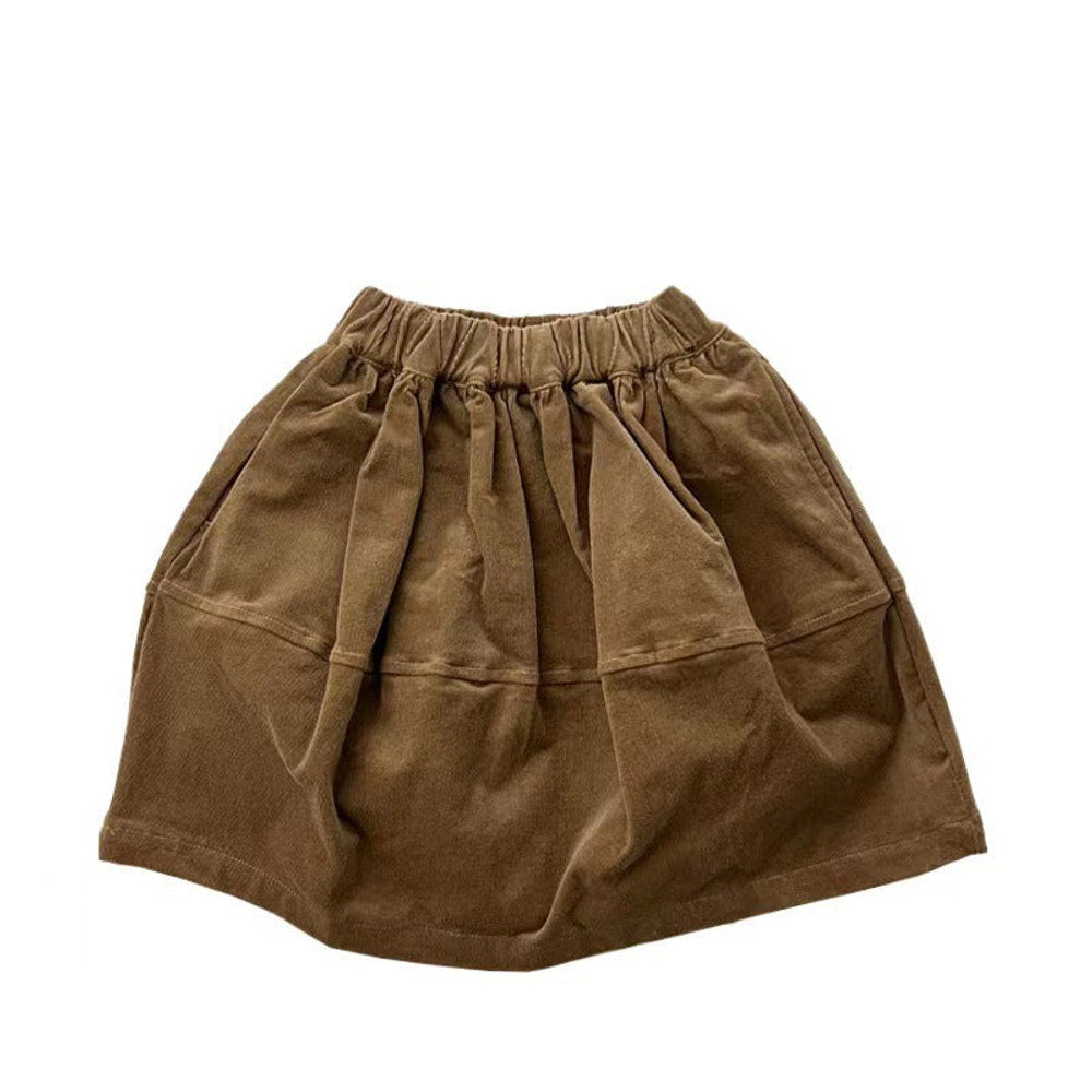 MyKids-USA® Baby Solid Color Corduroy Fabric Casual Lantern Skirt