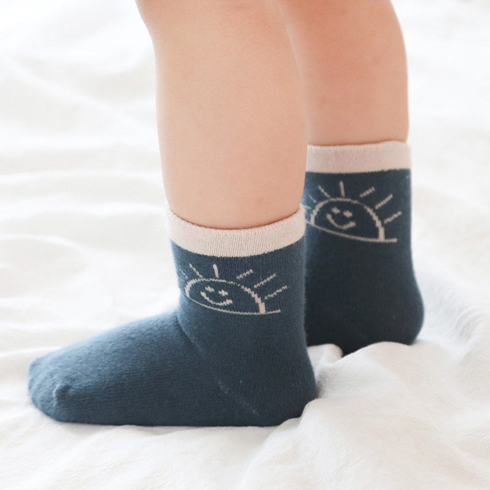 MyKids-USA® Baby Print Pattern Spring Autumn Cotton 1Bag=5Pairs Socks