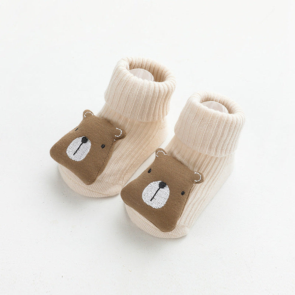 Baby Cartoon 3D Doll Patched Pattern Non-Slip Floor Socks
