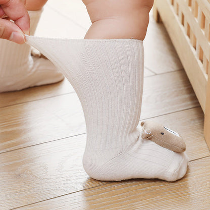 Baby Cartoon 3D Doll Patched Pattern Non-Slip Floor Socks