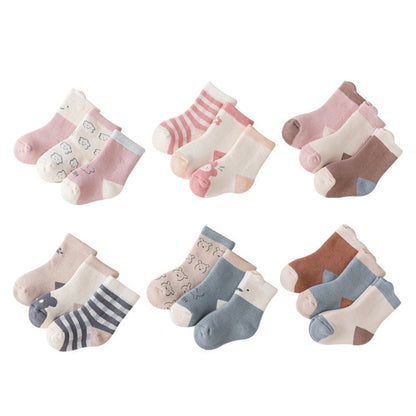 MyKids-USA® Baby Cartoon Print Pattern Thickened Soft Cotton Socks