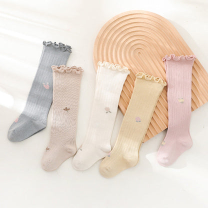 MyKids-USA® Baby Solid Color Wooden Ear Design Over Knee Socks In