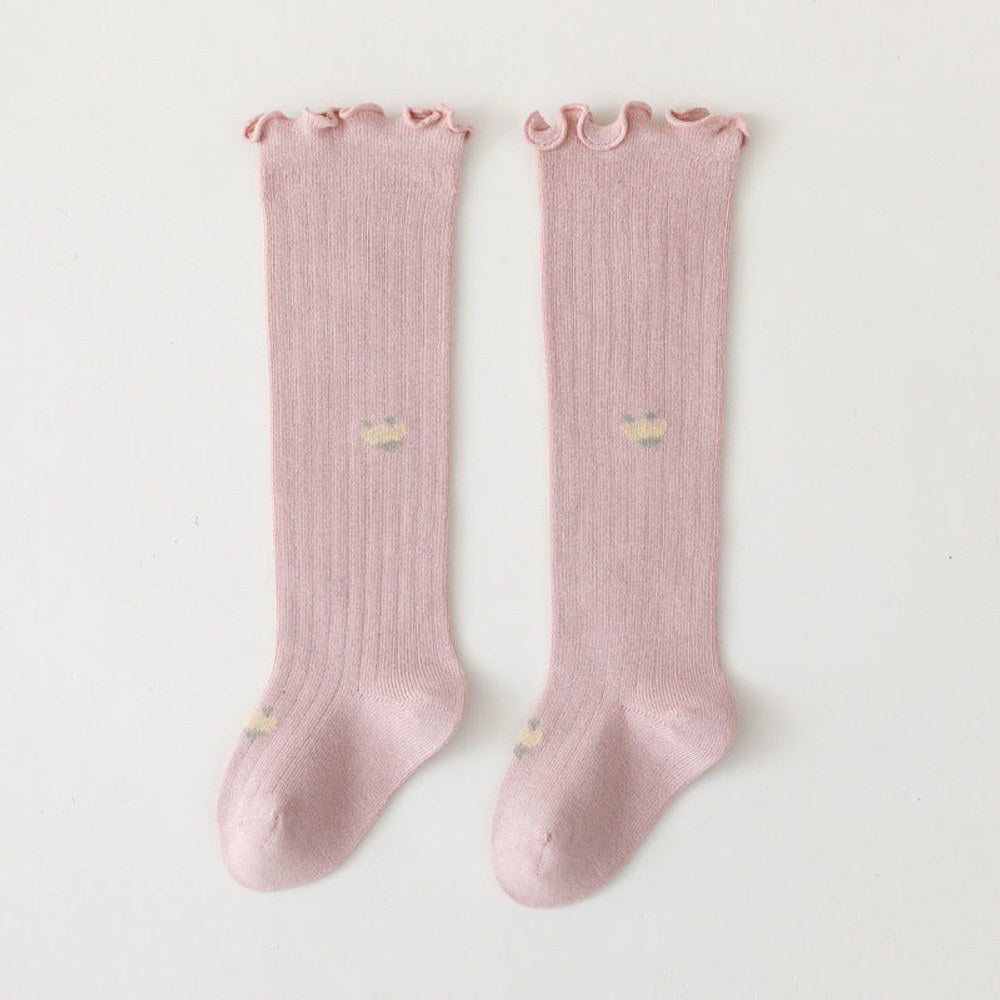 MyKids-USA® Baby Solid Color Wooden Ear Design Over Knee Socks In