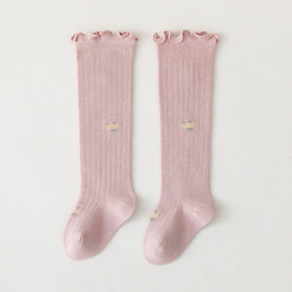 MyKids-USA® Baby Solid Color Wooden Ear Design Over Knee Socks In