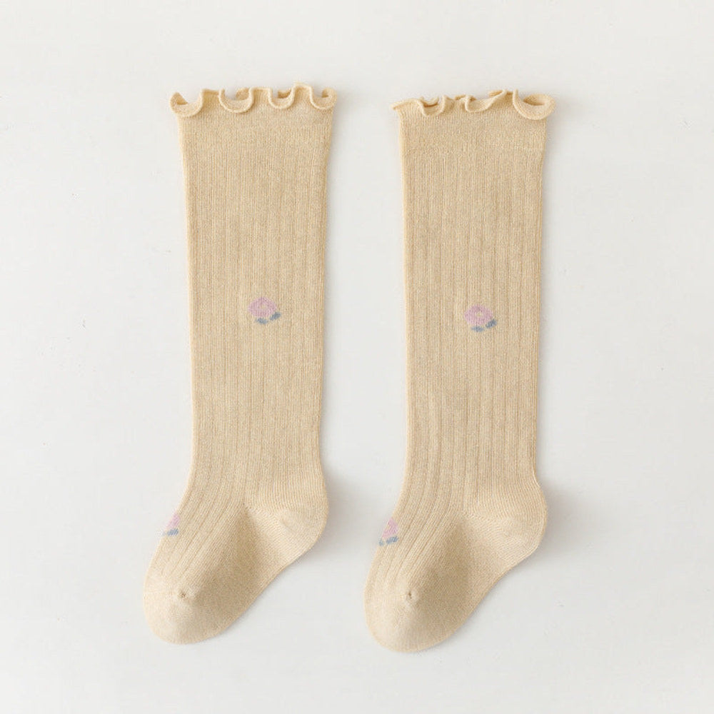 MyKids-USA® Baby Solid Color Wooden Ear Design Over Knee Socks In