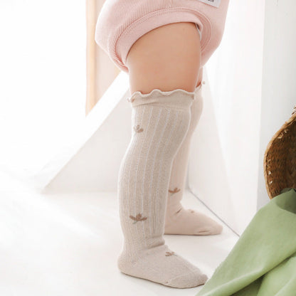 MyKids-USA® Baby Solid Color Wooden Ear Design Over Knee Socks In